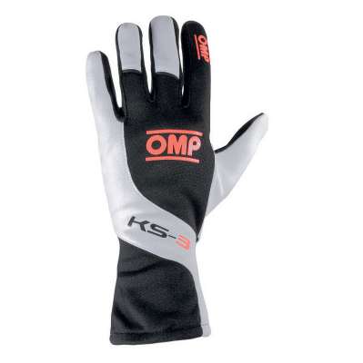 OMP Kart Handschuhe KS-3, schwarz/ weiß/ neon orange
