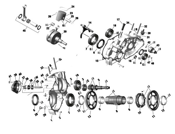 CRANKCASE. DRIVETRAIN. GEARBOX