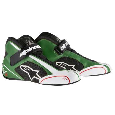 Alpinestars Tech 1-KX Schuhe grün/schwarz/weiß