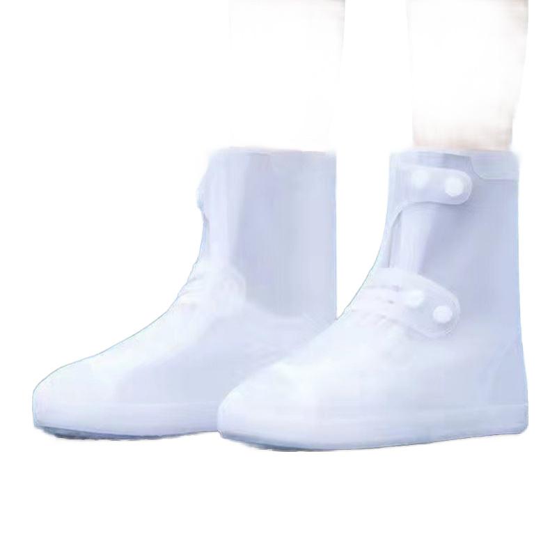 Regenschuhe-Überschuhe aus Silion mit Druckknöpfen und rutschfester Sohle.